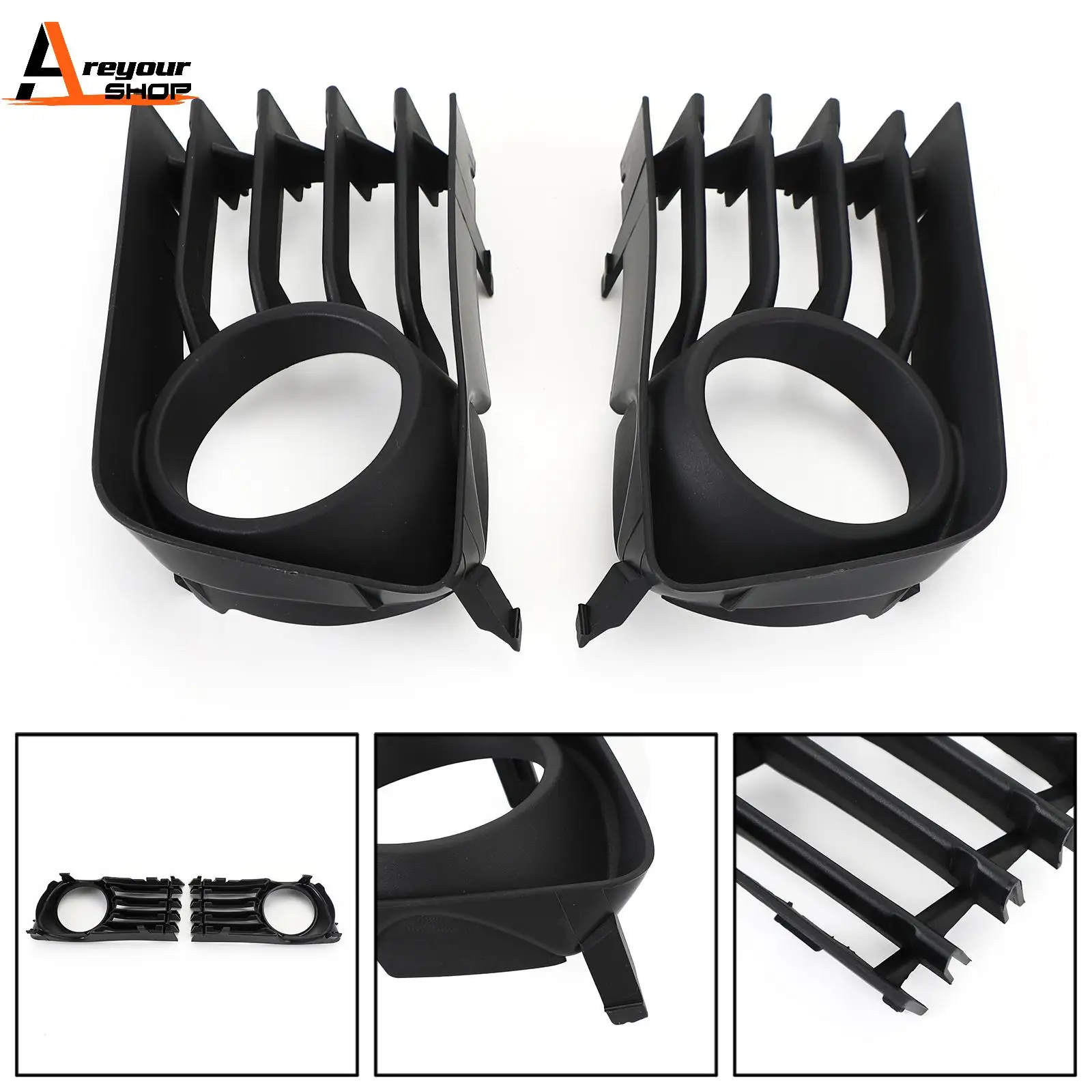 Areyourshop 2pcs Bumper Fog Light Grille Grill Trim Cover Fit For Prius 2004 2005 2006 2007 2008 2009 53113-47030 53112-47030