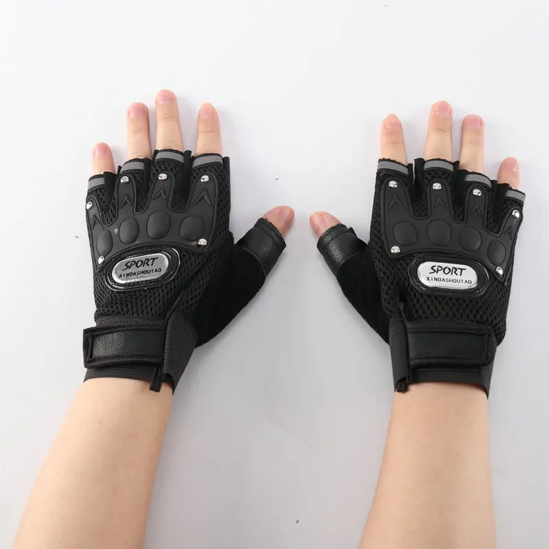 Universal Half Finger Gloves Non Slip Breathable Motorcycle Bicycle Golves for Women Men Summber Cycling Fitness Accessories