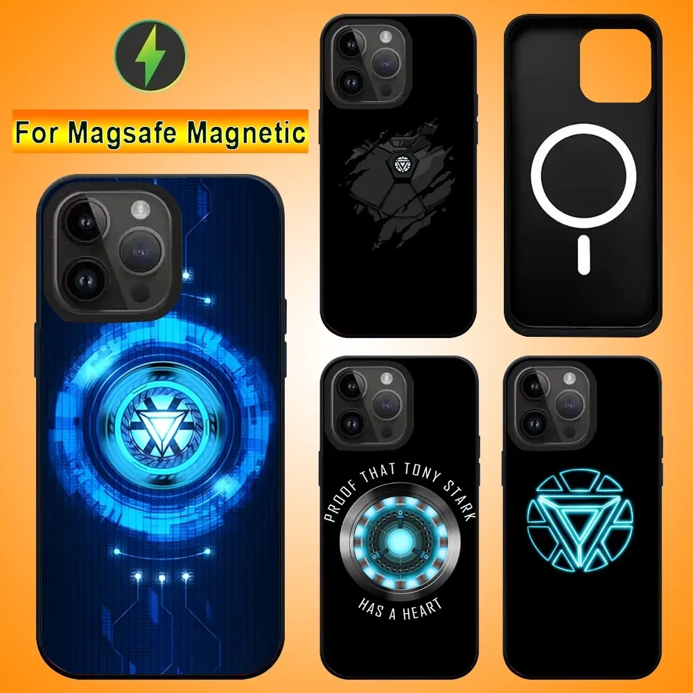 L-Lron Man Logo Phone Case For IPhone 15 14 13 Pro Max 11 12 Mini Alex Mirror For Magsafe Wireless Charging Cover