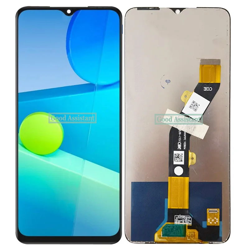 قطع غيار مجموعة لوحة محول رقمي بشاشة LCD تعمل باللمس مع إطار ، أسود ، مناسب لـ Itel A05s ، A663LC ، A663L ،"