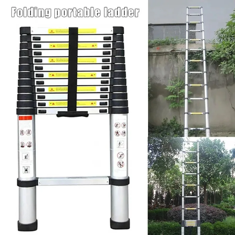 3.2m Verdikte Multifunctionele Telescopische Ladder Draagbare Thuis Aluminium Techniek Ladder Outdoor Lifting Bamboe Ladder