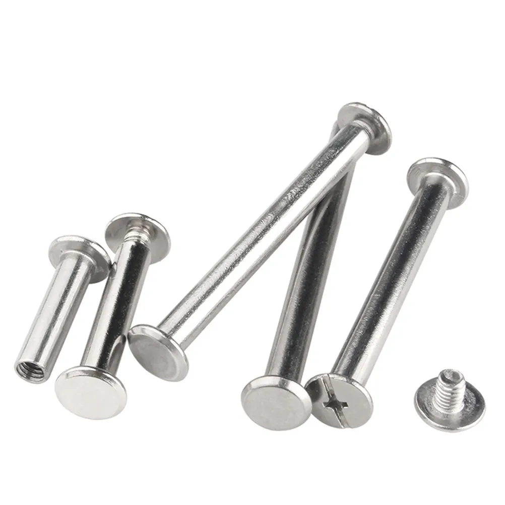 120 Piezas de Pernos de Acero para Álbumes de Fotos, Menús, Calendarios de Escritorio, Proyectos de Manualidades, Longitudes de Varilla de 6 mm, 12 mm, 18 mm, 25 mm, Cabeza Cruzada