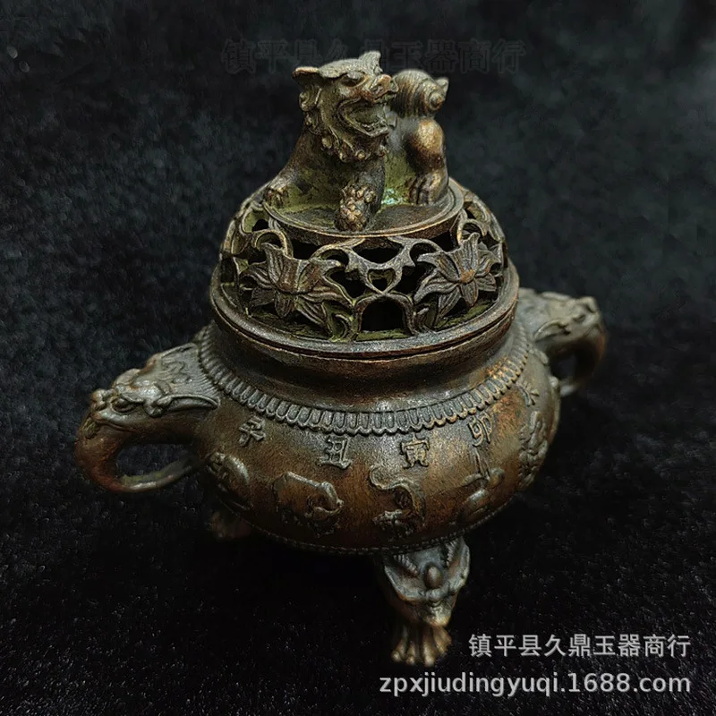 zodiac animal , antique three-legged incense burner, home and office bronze decorative piece