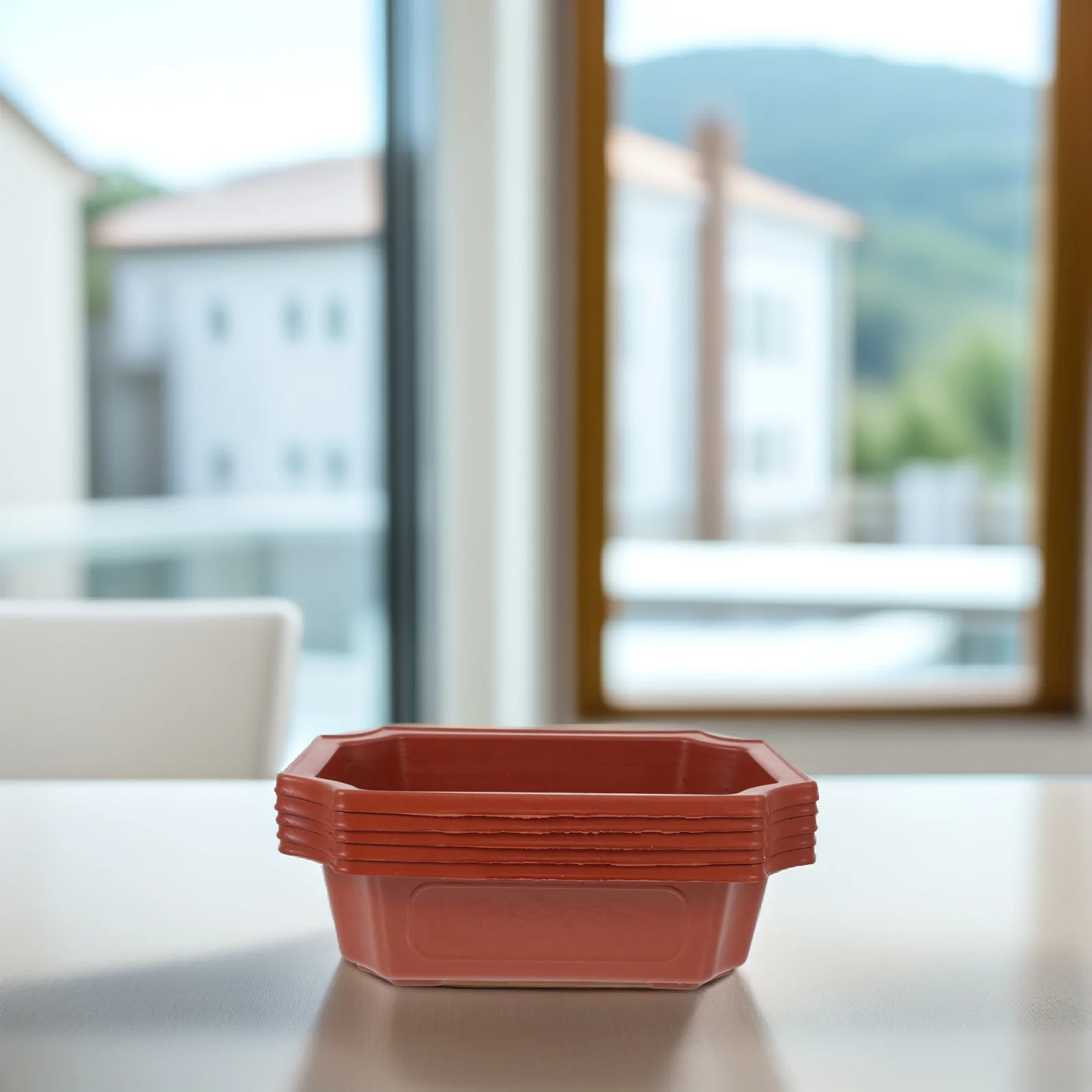 

10Pcs Vintage Style Plastic Bonsai Pots Rectangular Classic Flowerpot for Succulents Indoor Gardening and Planting