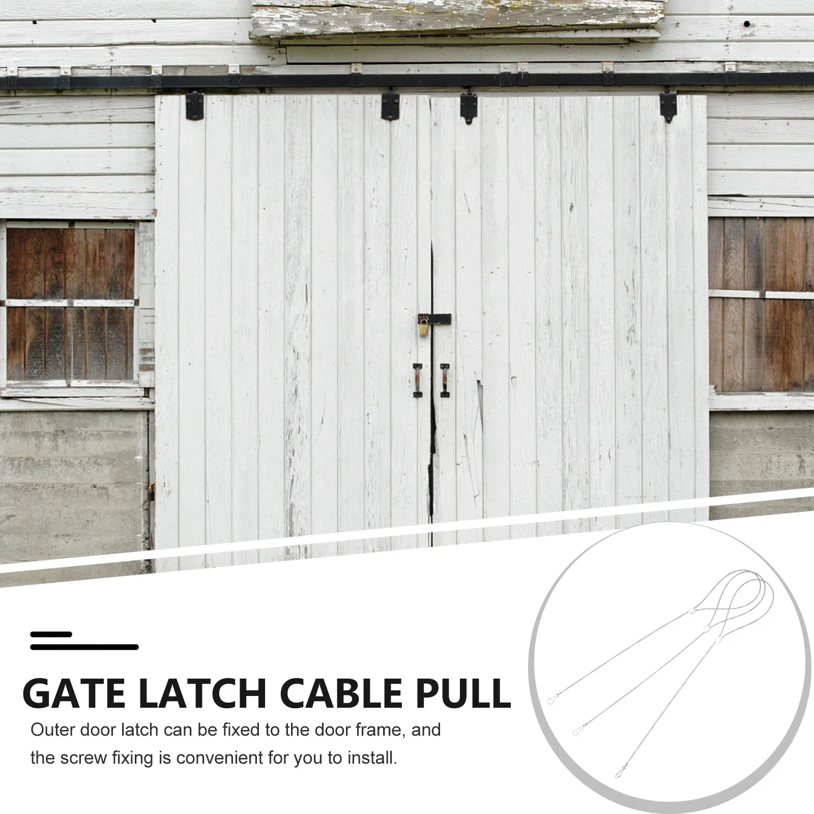 

3Pcs Gate Latch Cable Pull Reliable Stainless Steel Cable Loop for Gate Fence Opening and Closing Fence Latch
