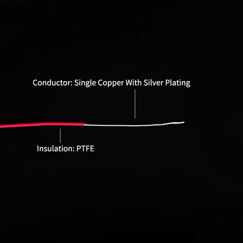 Imagen 2 del producto Cable de cobre Chapado en plata PTFE de 2M/20M 38/36/34/30/28/26 AWG Micro fino UL1423 Cable electrónico de un solo núcleo DIY de alta temperatura