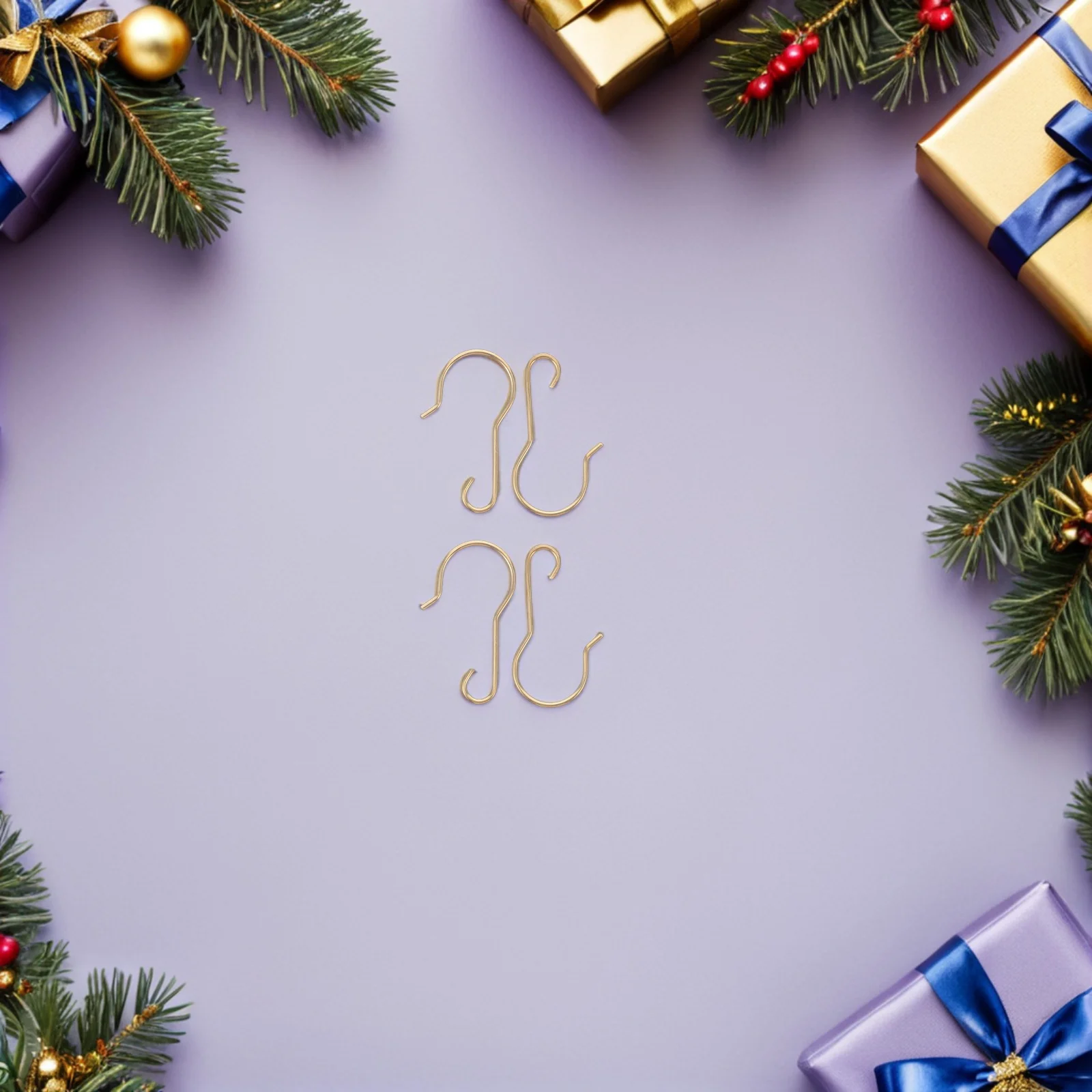 

200Pcs Christmas Ornament Hooks Metal Hangers for Mini Ornaments Outdoor String Lights Holiday Decorations Small Clip Decoration