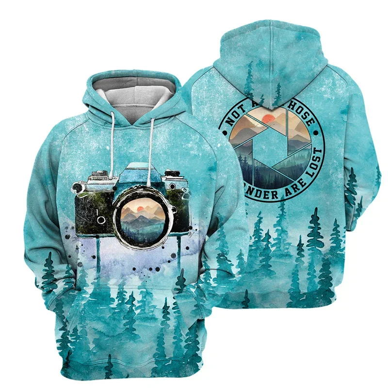 3D Print Diving Hoodie For Men Photography Pattern Long Sleeves Sweatshirts Autumn Street Sports Tops Pullover Oversized Hoodies