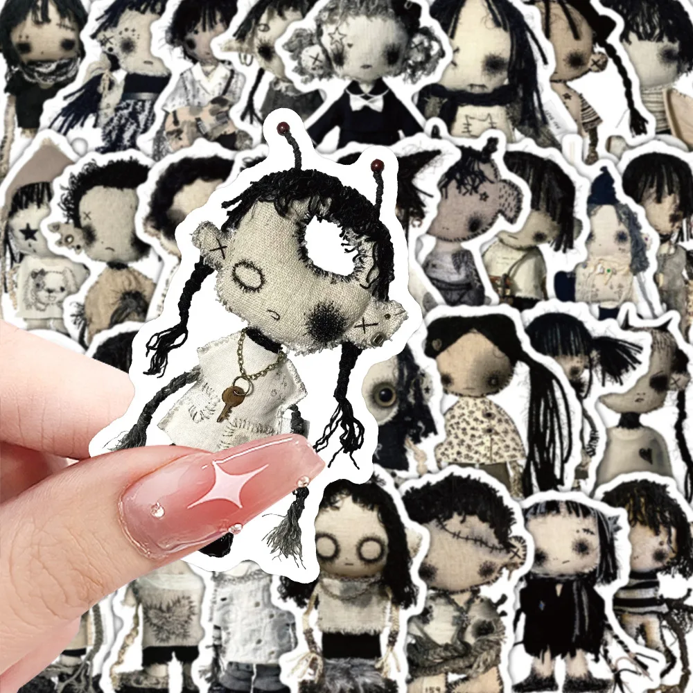 

10/30/48PCS Cartoon Cute Hand Sewing Creative Horror Doll Sticker DIY Decoration Waterproof Skateboard Notebook Graffiti Toy