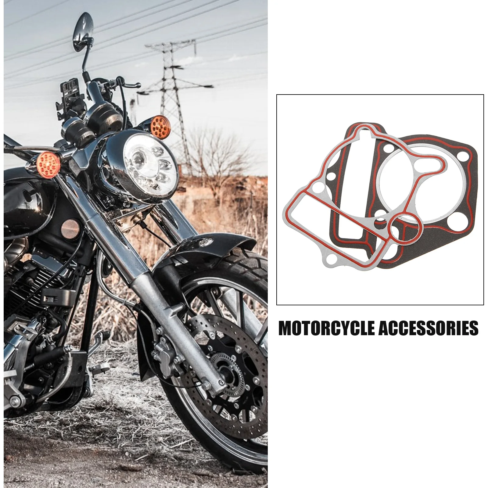 

2Pcs Cylinder Gasket Accessories for Motorcycle Scooter Engine Parts Black Easy Installation Durable High Temperature Resistance