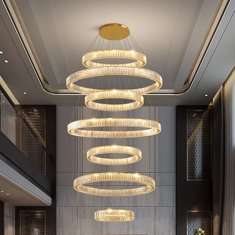 Modern home decoration crystal chandelier, stair Pendant lamp, living room Pendant lights, interior lighting