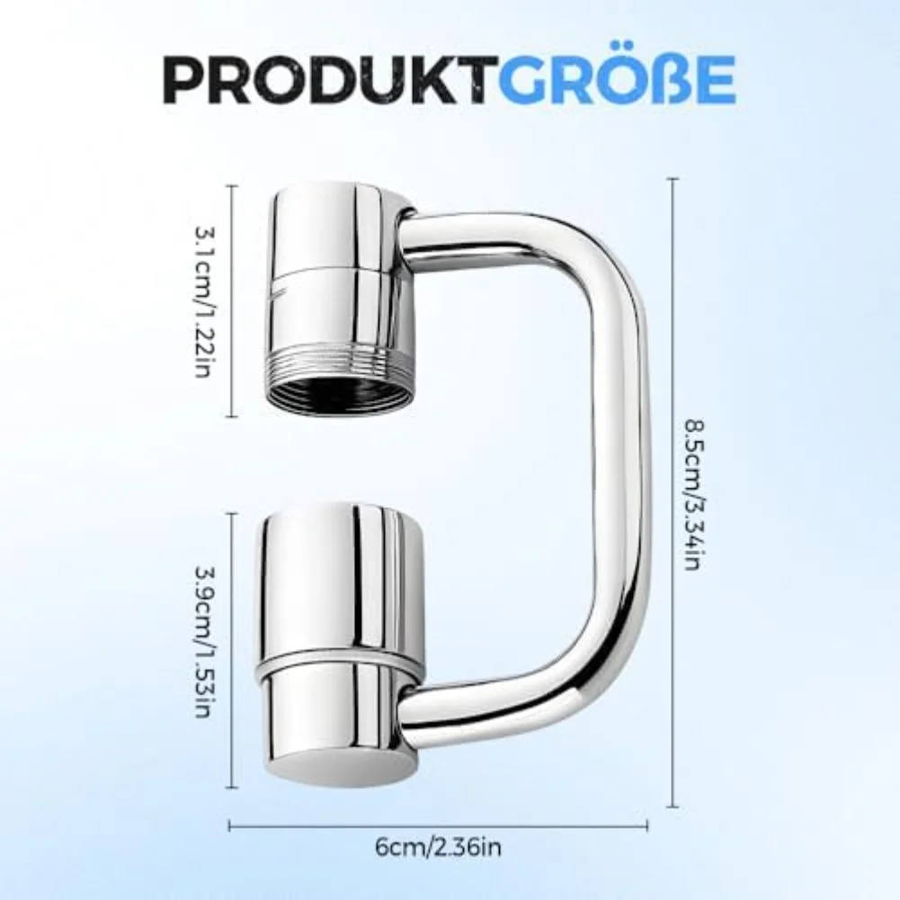 For Kitchen Use Silver 1440 Faucet Adapter Rust Resistant Faucet Extender Faucet Extender Switchable Spray Settings