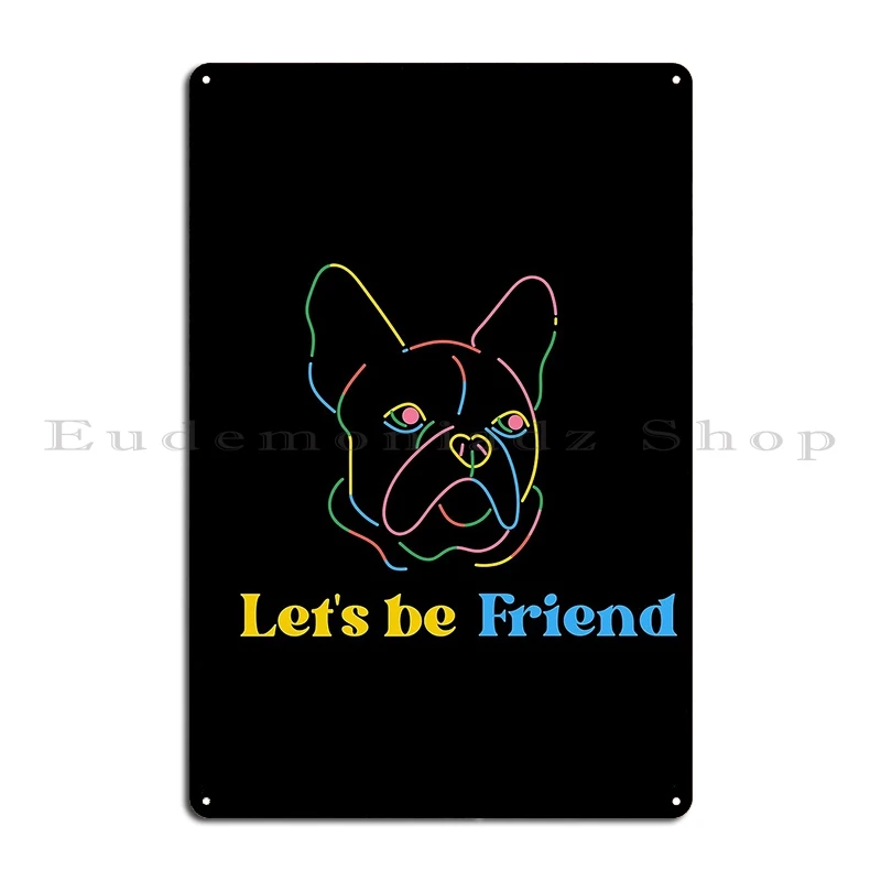 Bernedoodle Mom Puppy Cute Puppy Let S Be Friends Metal Plaque Cinema Wall Decor Wall Decor Vintage Design Tin Sign Poster