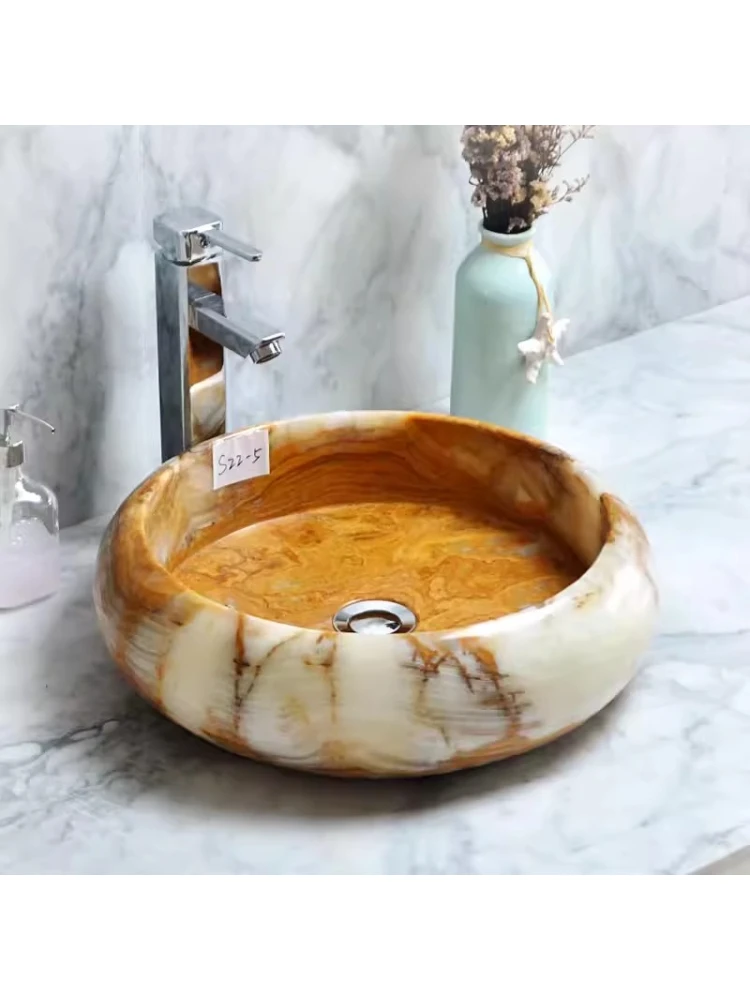 

Элитная накладная раковина, круглая раковина из нефрита в стиле легкой роскоши, умывальник для ванной комнаты