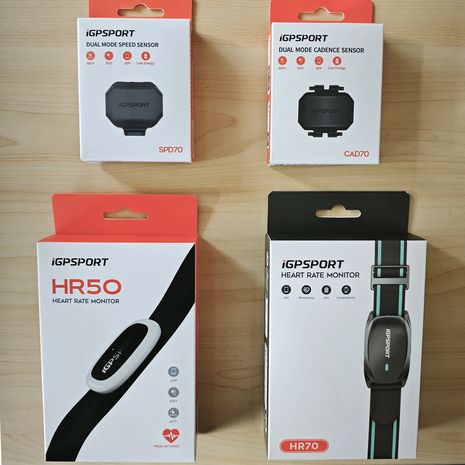 iGPSPORT Cadence Speed Sensor Cycling Accessories CAD70 SPD70, Heart Rate Monitor HR50 HR70 for Bike Computer Bluetooth ANT+
