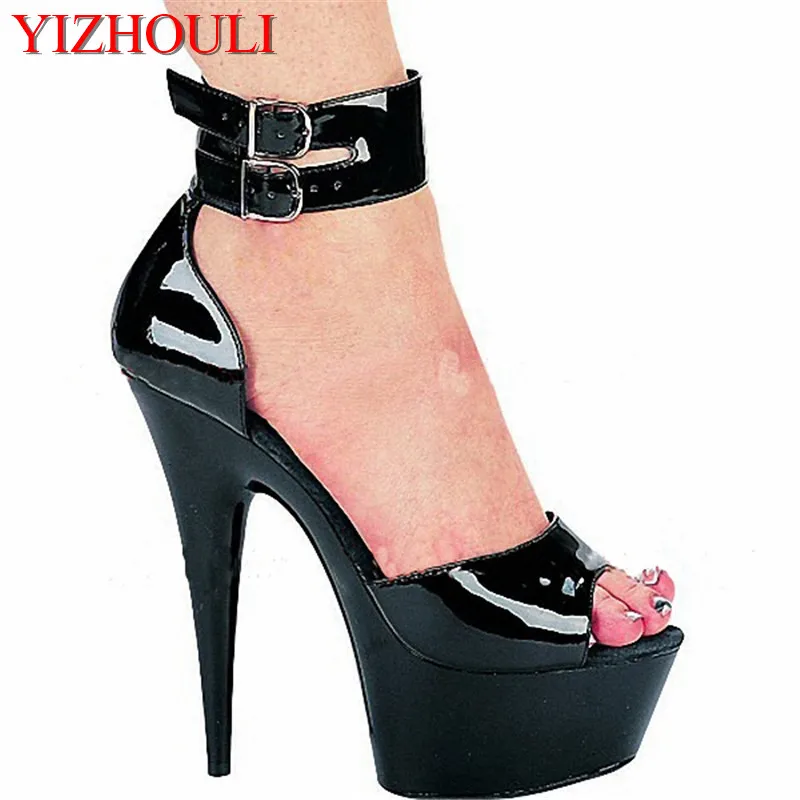 

Bare foot strap, 15cm high heels in summer, model runway shoes, sexy pole dancing shoes