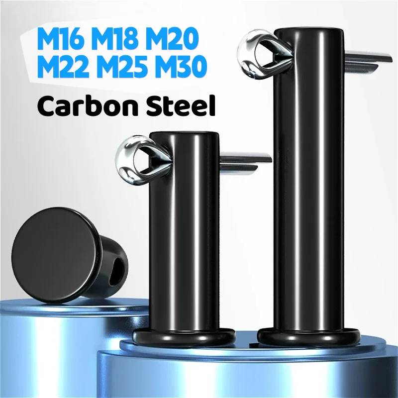 Carbon Steel M16 M18 M20 M22 M25 M30 Black with Hole Pin Shaft Cotter Pin Set Flat Head Cylindrical Positioning Pins GB882