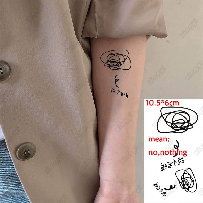 Waterproof Temporary Tattoo Sticker Simple Rose Hair String Body Art Wrist Water Transfer Flash Tatoo Fake Tatto Girl Women Men