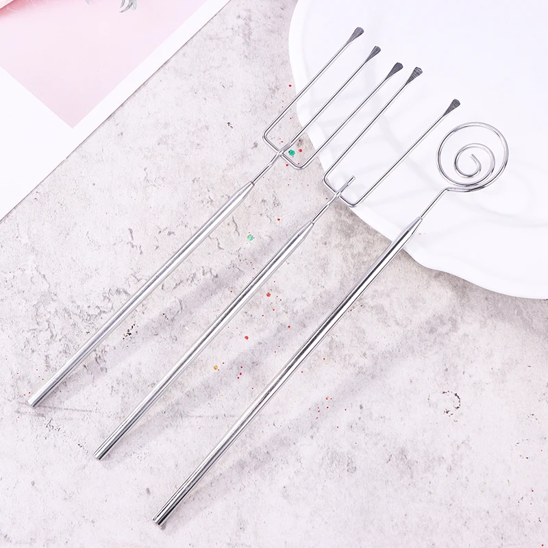 Stainless Steel Candy Dipping Fork Irregular Shaped Cheese Fondue Culinary Decorating Fork Long Handle Chocolate Dipping Tool..