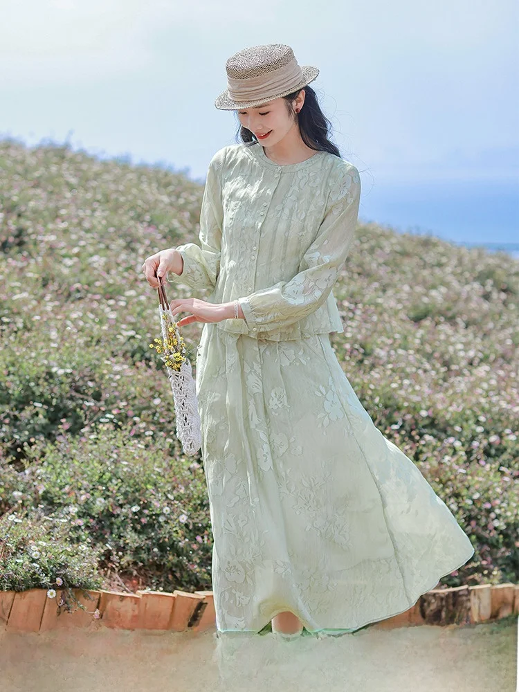 

Женская юбка миди с цветочным принтом, А-силуэт, расклешенный подол, для офиса, художественный стиль, смесь полиэстера, лиоцелла и вискозы, весна 2025