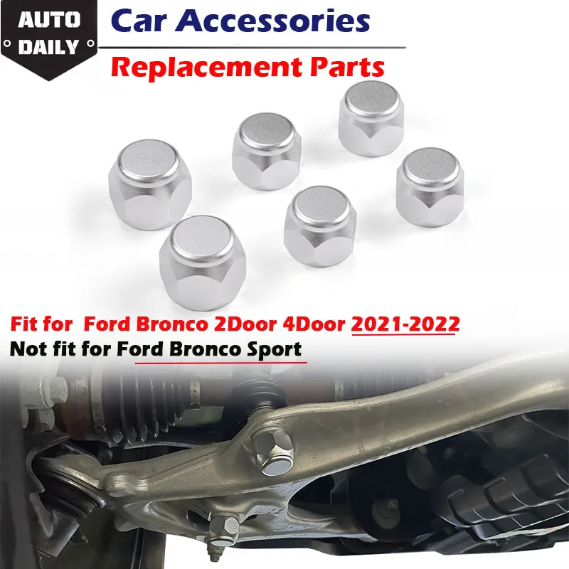 

Rhyming Fit For Ford Bronco 2021 2022 2/ 4 Doors Lower Control Arm Bolt Cover Kit Chassis Bolt Cover Protector Car Accessories