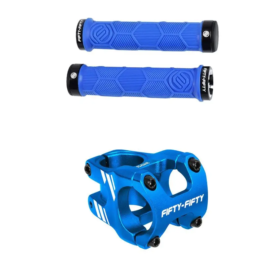 

Double LockOn Mountain Bike Grips, Bicycle Handlebar Locking Grips, NonSlip MTB Handle, Mountain Bike Stem, Aluminum Alloy Short