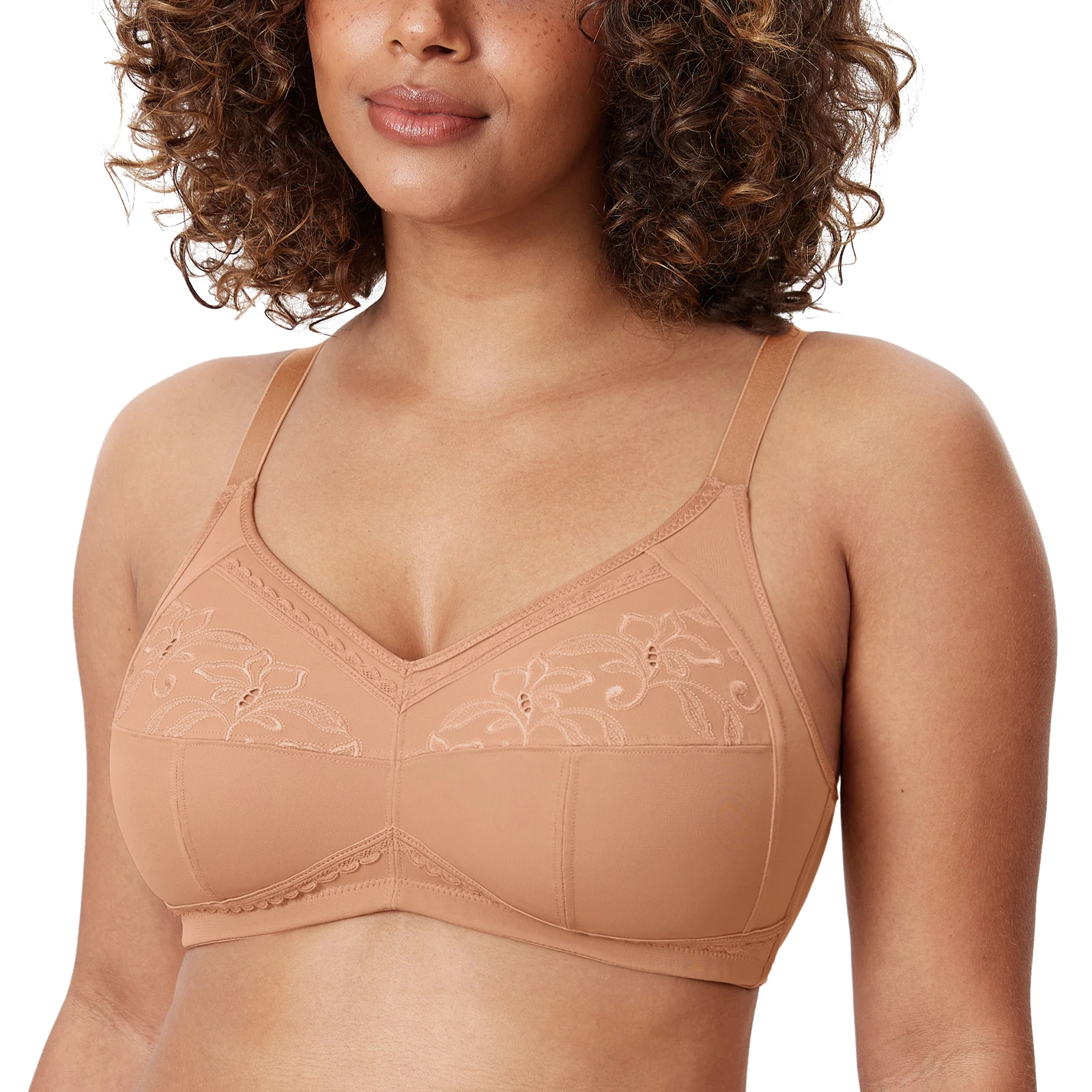 Women\'s Mastectomy Pockets Plus Size Wireless Post-Surgery Full Coverage Sleep Bra