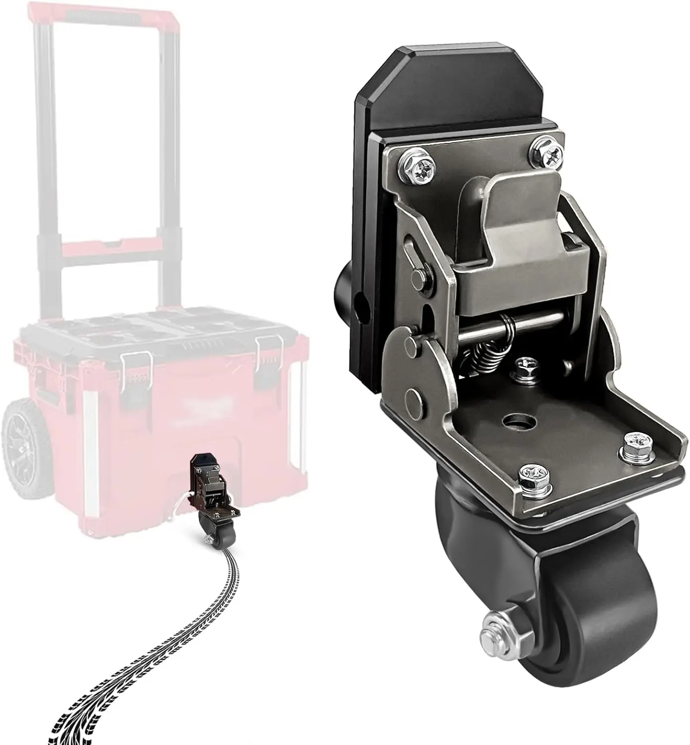 مجموعة عجلات التعبئة والتغليف، صندوق أدوات التغليف، صندوق أدوات التعبئة والتغليف مناسب للعجلات الأمامية ذات الهيكل الفولاذي المطور للميلووكي، #1