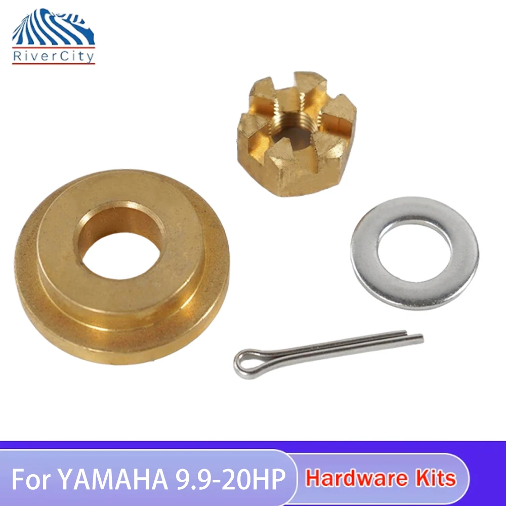 

9.9-20HP Hardware Kit Boat Engine Thrust Washer/Nut/Cotter Pin for Yamaha Outboard Propeller 9.9HP 15HP 20HP