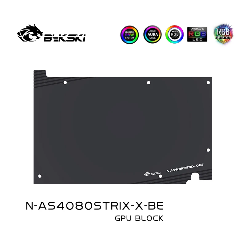 Bykski N-AS4080STRIX-X GPU كتلة تبريد المياه لألعاب ASUS TUF /ROG Strix GeForce RTX 4080 Super / غطاء كامل مع لوحة خلفية