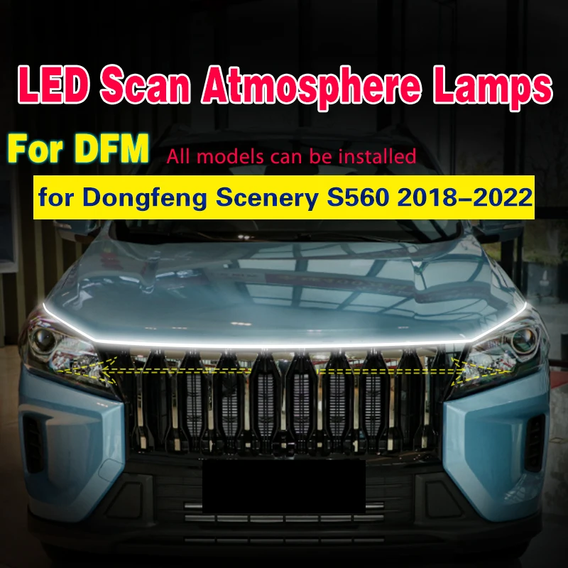 

Scan Starting LED Car Hood Lights Strip Decorative Atmosphere Lamp For DFM Dongfeng Scenery S560 2018-2022 Daytime Running Light