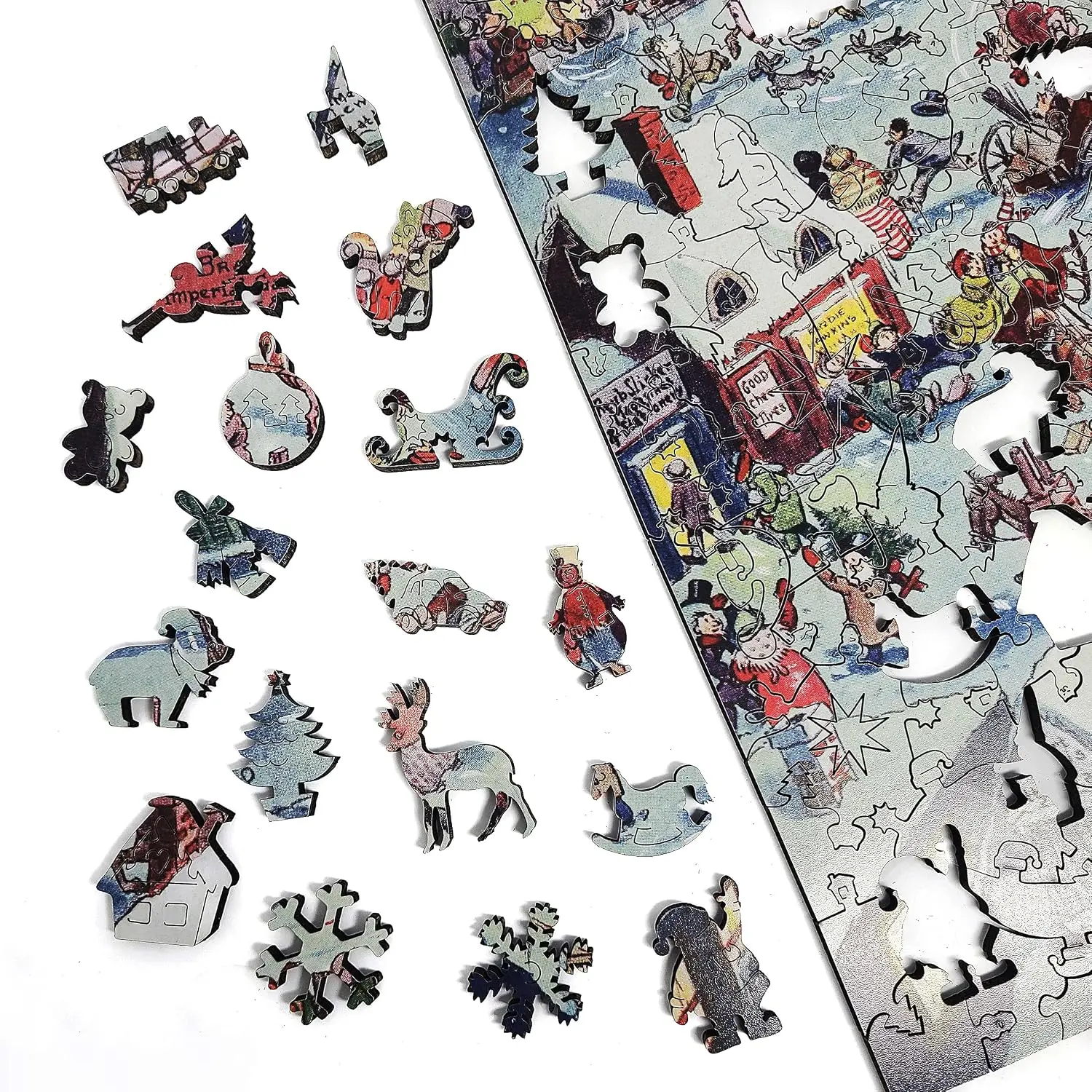 Wooden Jigsaw Puzzle for Adults, Uniquely Shaped Pieces, Made in USA, 263 Pieces, Yapp's Crossing
