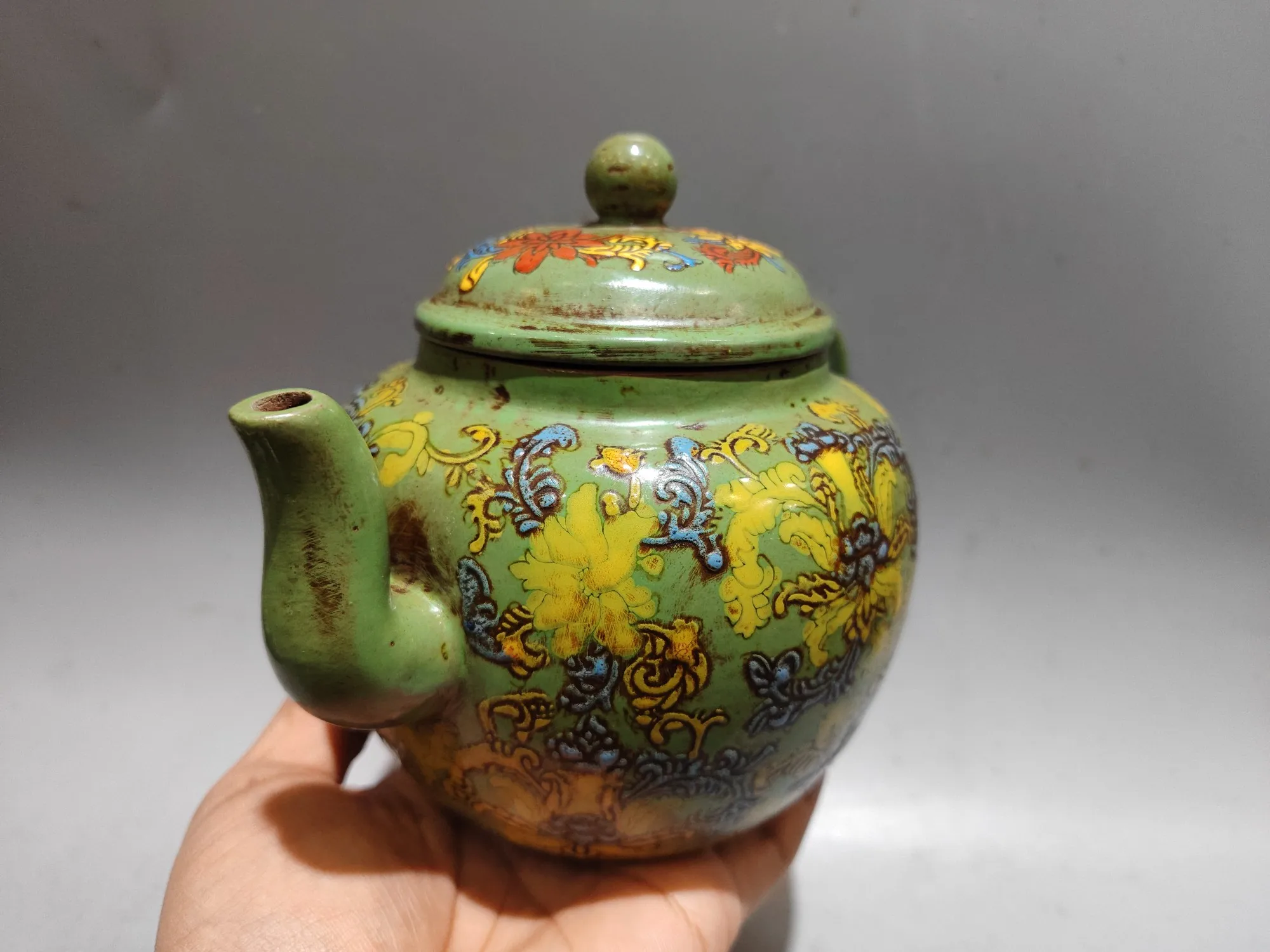 Purple teapot Yixing Purple Clay Teapot Mud painting Pointillism pot floral pattern Kettle Teapot
