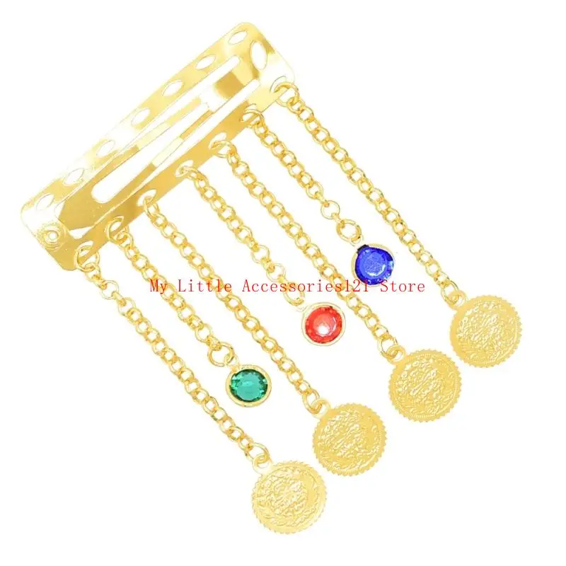 Phong cách cổ điển đồng xu Fringe Hairpin Gold Alloy Bangs Barrette Độc đáo