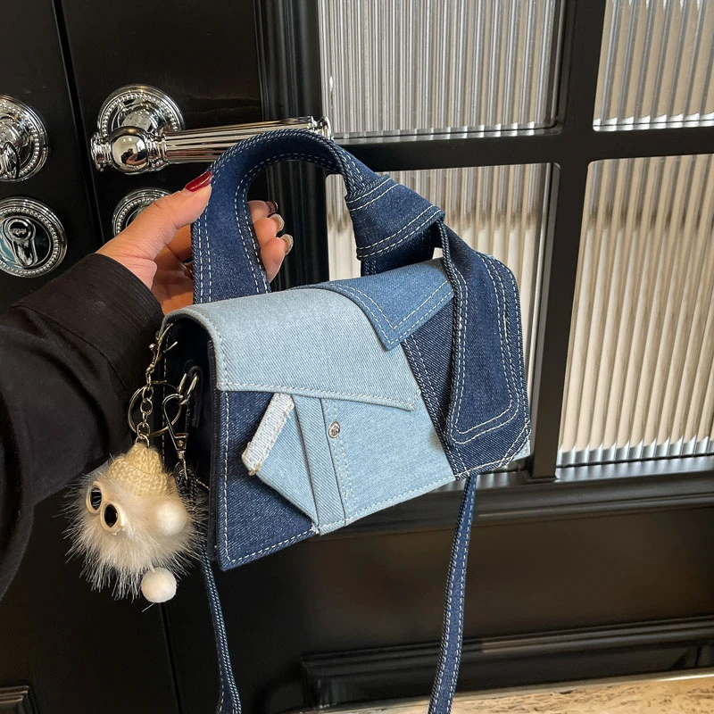 Denim Personality Square Torby na ramię i crossbody Unikalny design Poczucie luksusu Torebki dla kobiet 2024 Super Cool na wyprzedaży