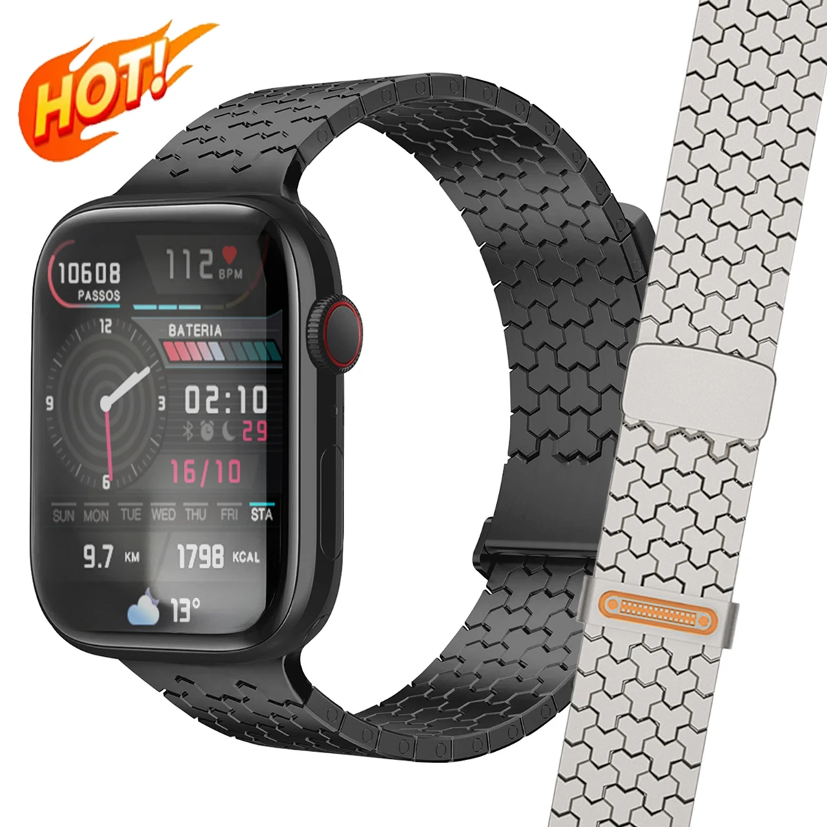 

Magnetic Metal Watch Strap for Apple Watch Ultra SE Series 11-1 49/46/45/42/41/38mm Luxury Chain Wristband Men Bracelet