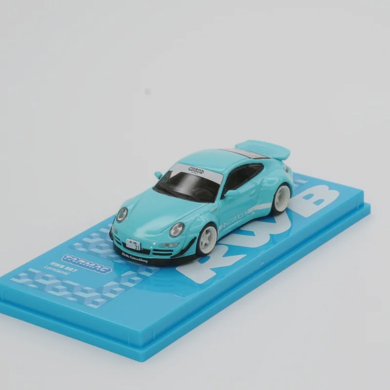 Tw em estoque 1:64 azul 997 rwb lomianki diecast modelo de carro coleção brinquedos tarmac funciona