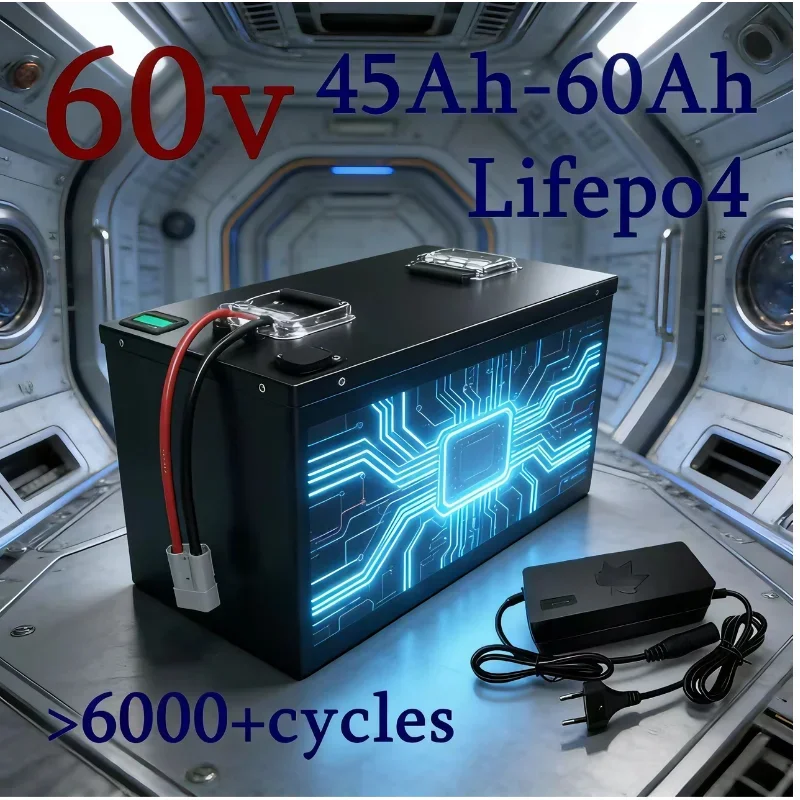 60V 45Ah/50Ah/60Ah LiFePO4 Battery - The Ultimate Power Solution Perfect for 3000W mini motorized tricycles, 3-wheel adult elect