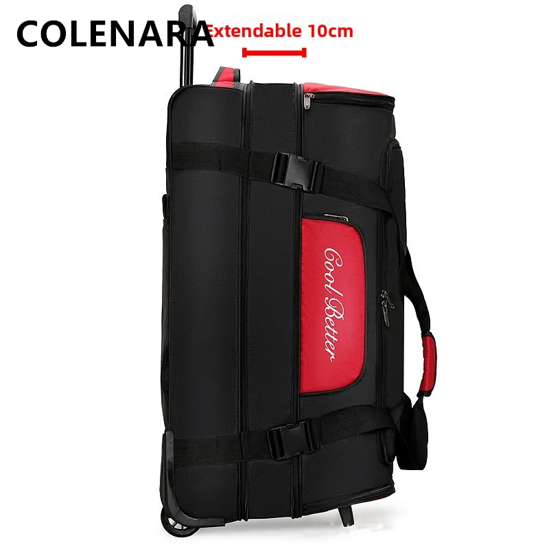COLENARA Rolling Luggage Oxford Cloth Trolley Bag 34 Inch Family Travel Essentials Multifunctional Storage Bag Men's Suitcase