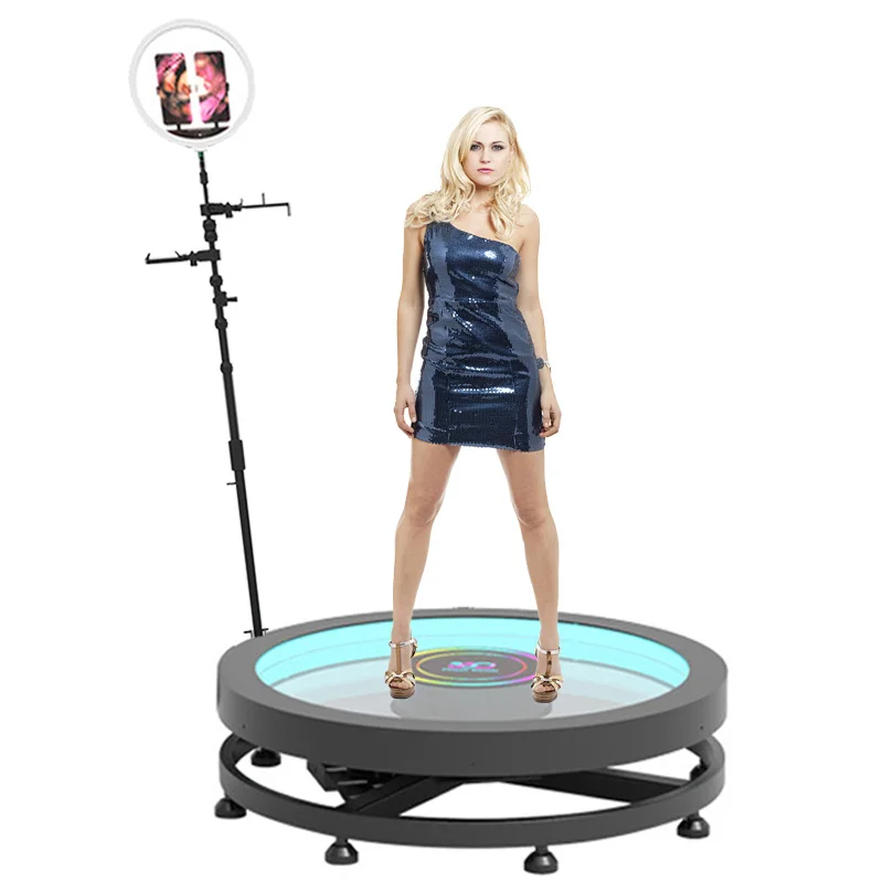 Birthday Party Portable Selfie Magic Glass tempered 360 degree LED Ring Light   Event     Spinning