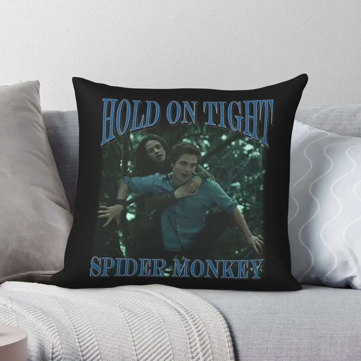 Twilight Hold On Tight Spider Monkey Square Pillowcase Polyester Linen Velvet Printed Zip Decor Home Cushion Cover Wholesale 18