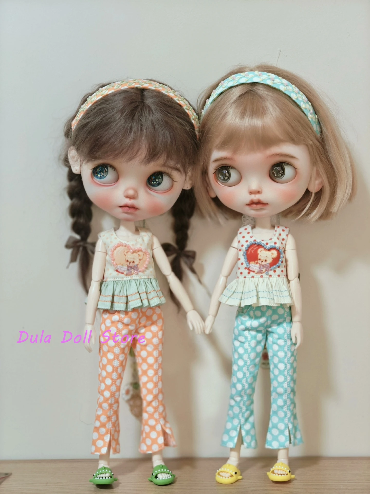 

Dula Doll Clothes Dress Summer polka dot tank top pants for Blythe ob24 ob22 Azone Licca ICY JerryB 1/6 Bjd Doll