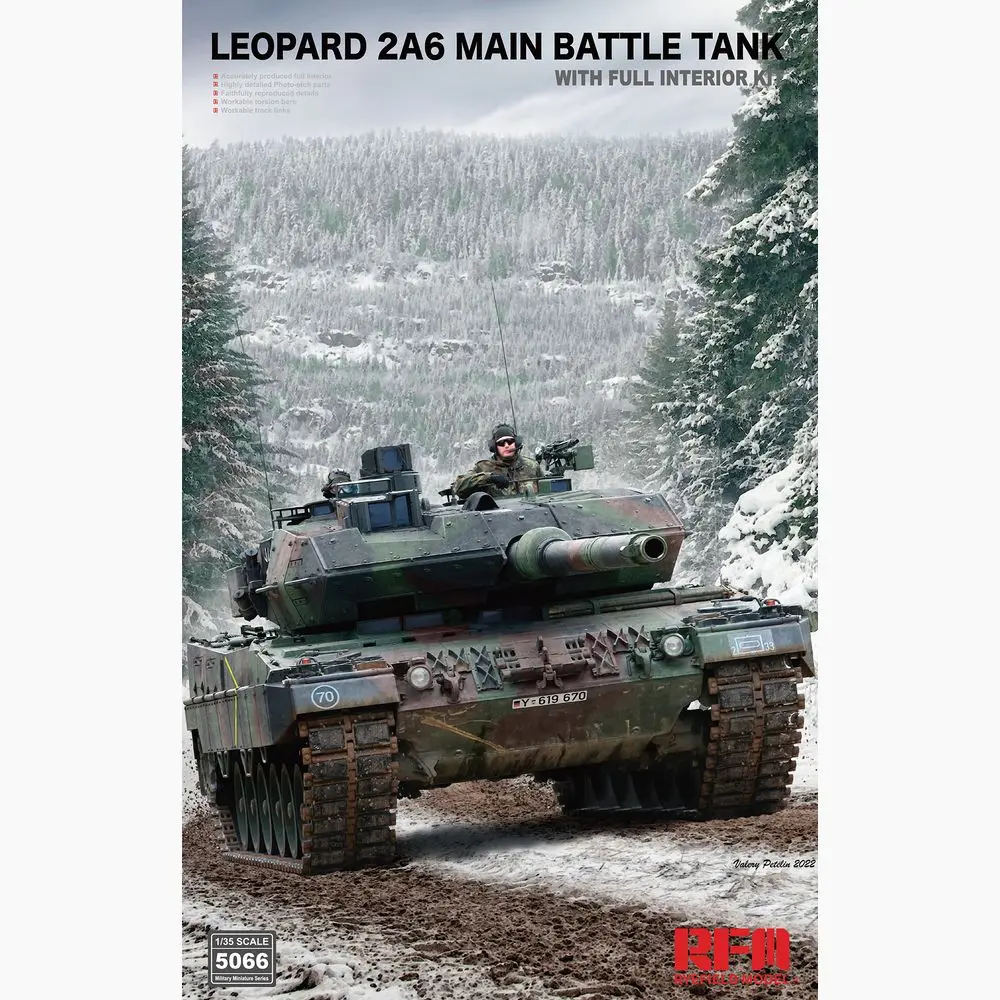 

RYEFIELD MODEL RFM RM-5066 1/35 Leopard 2A6 Main Battle Tank With Full Interior - Scale Model Kit