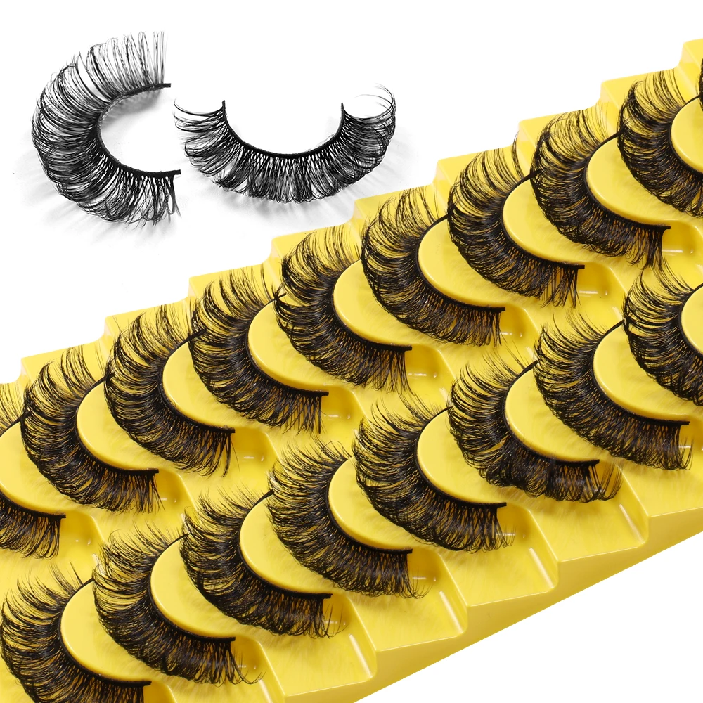 10 pairs of new fake eyelashes, naturally soft and thick, simulated synthetic eyelashes