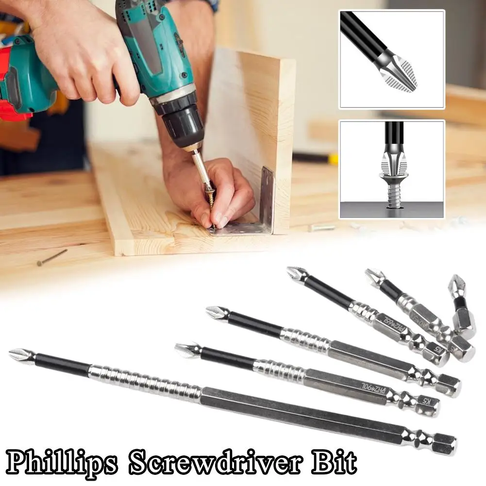 

K5 Anti slip Screwdriver Head S2 Strong Magnetic 5A Black Cross Screwdriver Head Hand Drill Electric Screwdriver