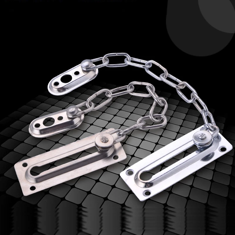 1PCS Household Stainless Steel Anti-theft Door Chain Hotel Anti-theft Buckle Hotel Safety Lock Door Locking Iron Door Bolt