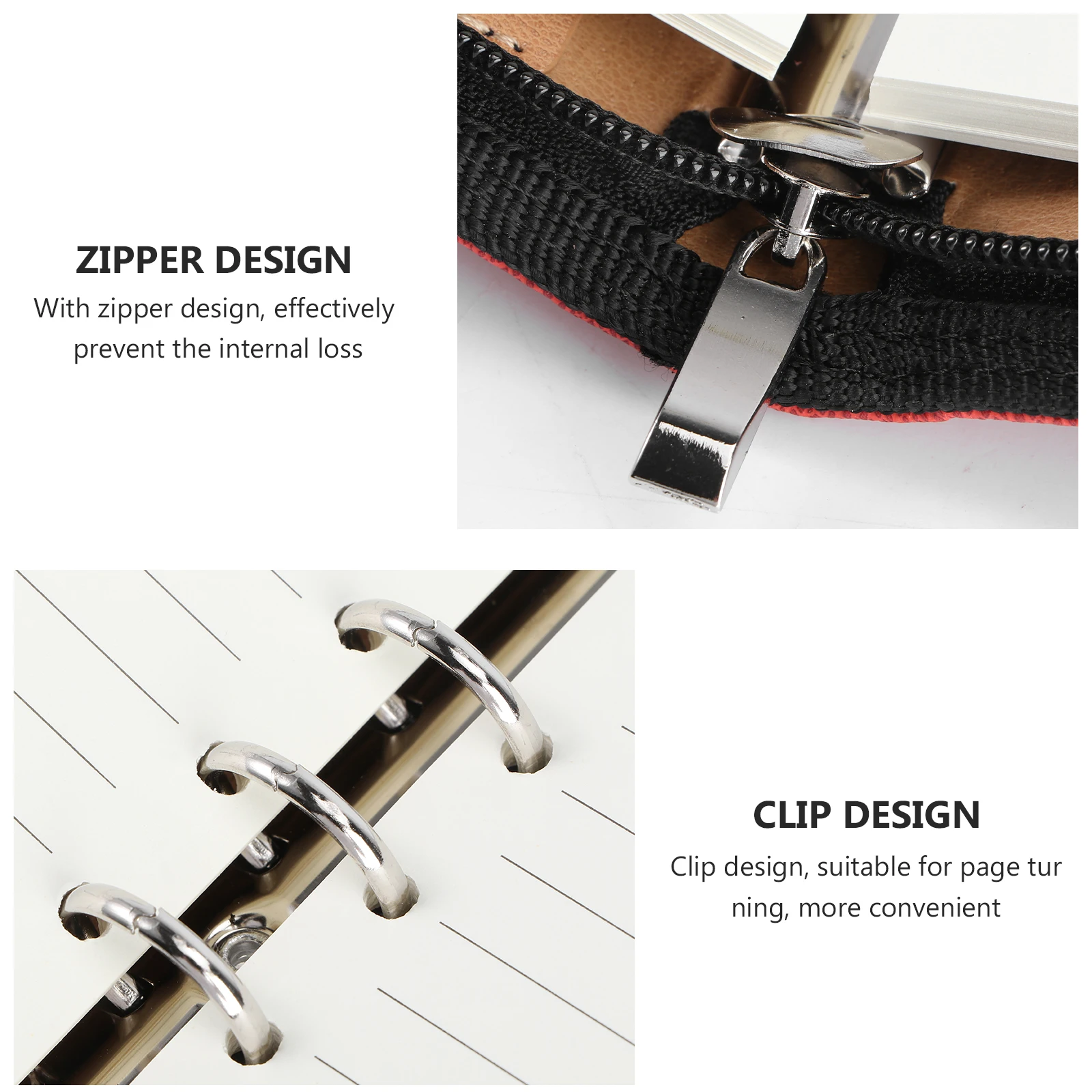 

Loose-leaf Calculator Zipper Notebook Business Notepad Travel Agenda Manager Faux Notebooks
