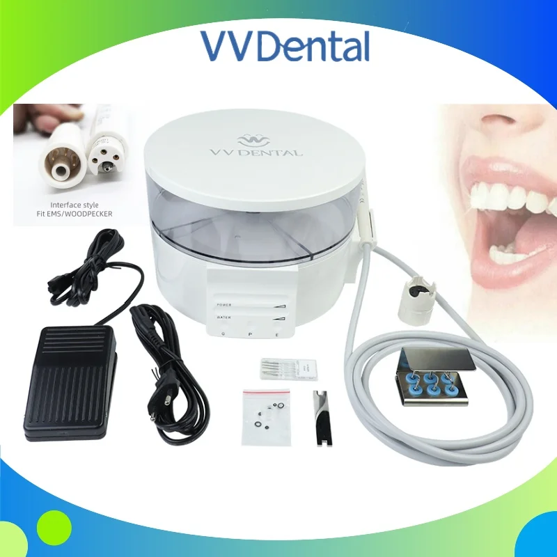 Ультразвуковой стоматологический скалер VEW5 с резервуаром для воды емкостью 1100 мл, портативной ручкой, подходящей для EMS Woodpecker, пластиковый станок для резьбы по клинике