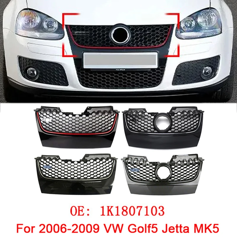 for-2006-2009-vw-golf5-jetta-mk5-gti-1k1807103-abs-car-front-center-bumper-honeycomb-mesh-grille-frame-cover