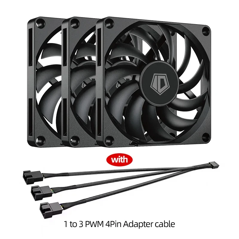 1-10PCS ID-COOLING NO-8010-PWM 80mm Ultra-Thin Fan Temperature